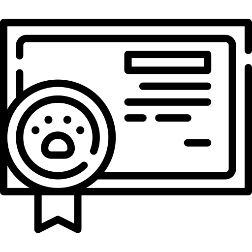 Pedigree pedigree diploma paw print icon