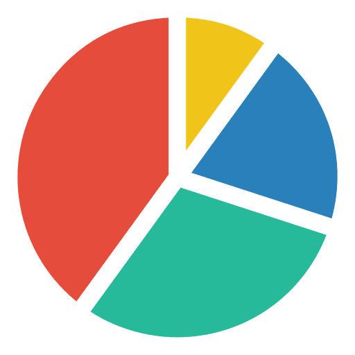 Pie chart analytics big data business and finance icon