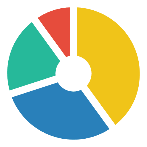 Pie chart analytics information market analysis icon