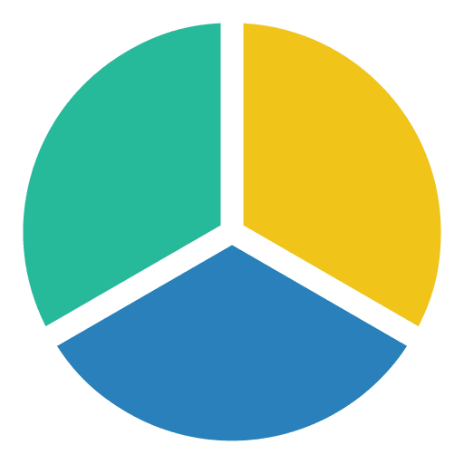 Pie chart business and finance analytics information icon