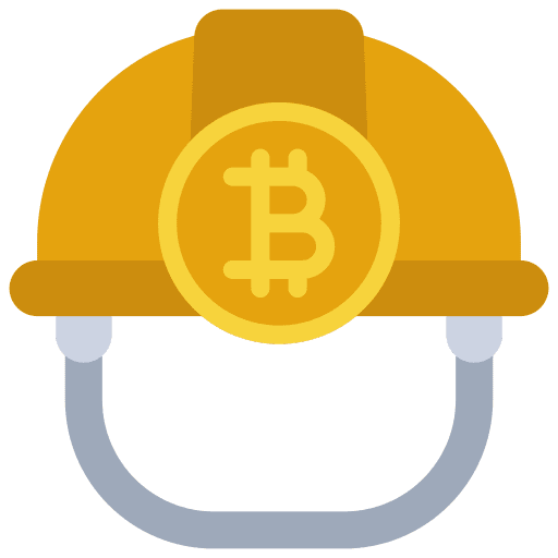 Bitcoin mining helmet cryptocurrency bitcoin mine icon
