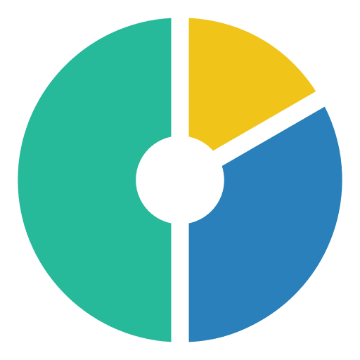Pie chart statistics big data information icon Pie chart statistics big data information icon