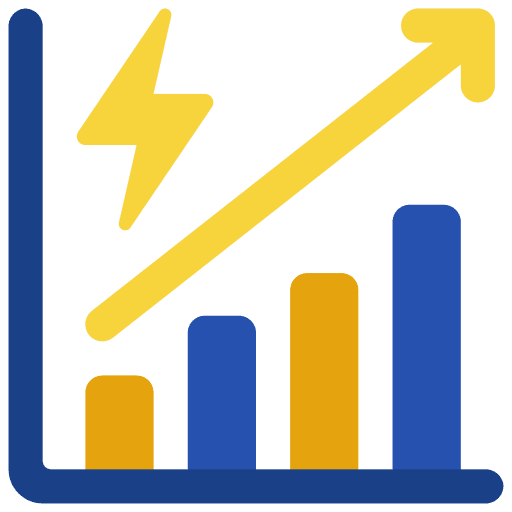 Usage analytics graph electronics icon