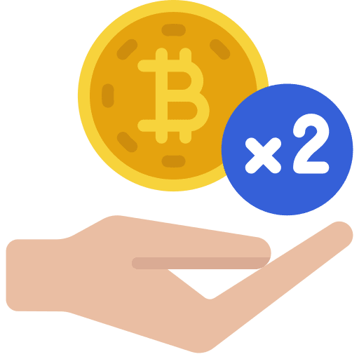 Double spending economy double spending coin icon