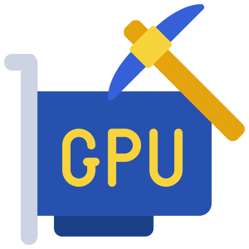 Gpu mining cryptocurrency business and finance bitcoin icon