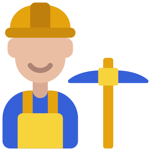 Miner labour worker mining icon