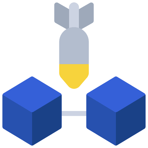 Attack cryptocurrency digital currency attacking icon