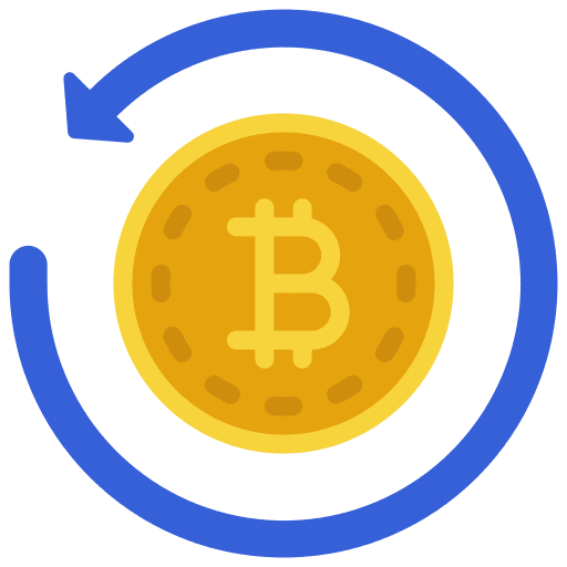Return on investment cryptocurrency business and finance invest icon