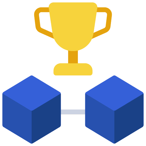 Trophy reward blockchain trophy icon