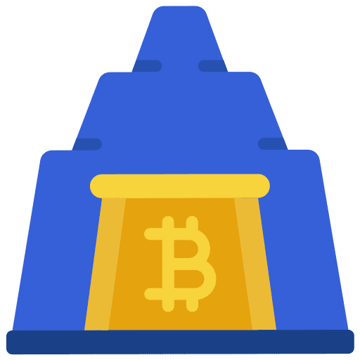 Bitcoin mine mine pick gold icon