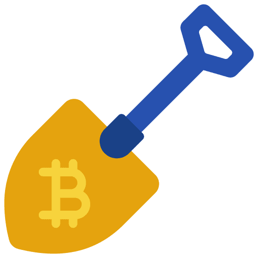 Bitcoin mining business and finance business cash icon