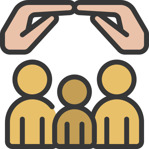 Family insurance umbrella security protection icon