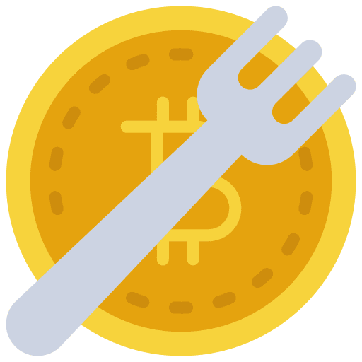Fork bitcoin cryptocurrency crypto icon