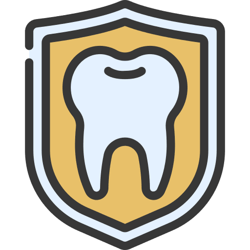 Dental insurance security dentistry tooth icon