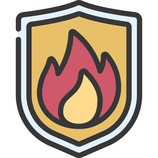 Fire prevention protected insurance security icon