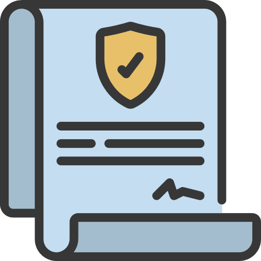 Insurance policy guarantee certificate insurance policy protection icon