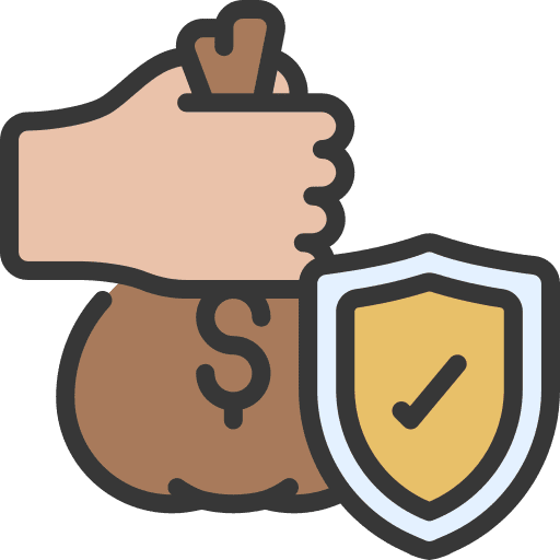 Loan shield business and finance cash icon