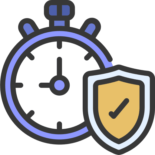 Long term hourglass shield timer icon