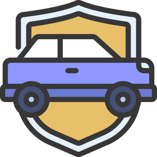 Car insurance shield transport vehicle icon