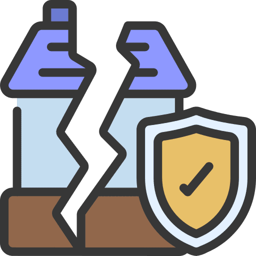 Earthquake natural disaster protection insurance icon