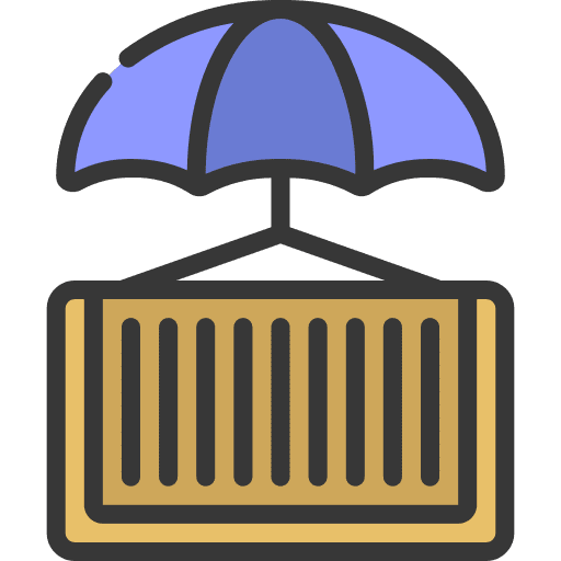 Delivery insurance delivery insurance container umbrella icon