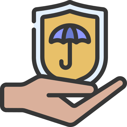 Delivery insurance give insurance hand icon