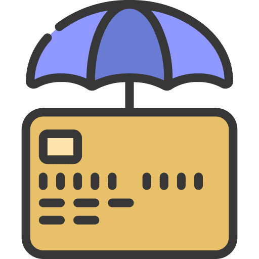 Payment protection shield business and finance credit card icon