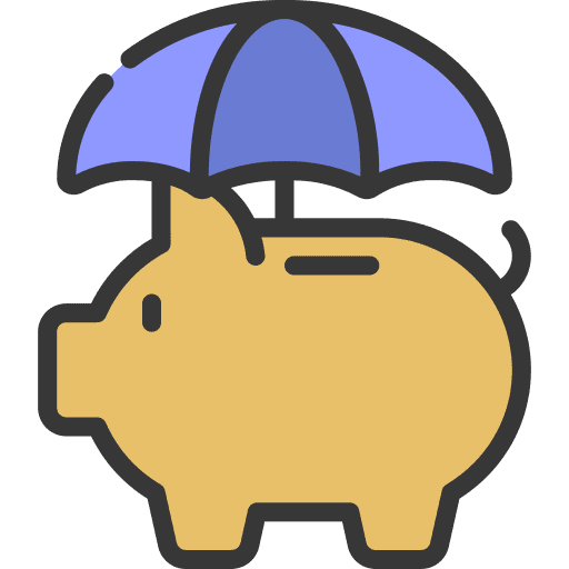 Piggy bank rain savings symbol icon