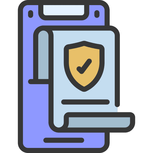 Smartphone safety protection insurance icon
