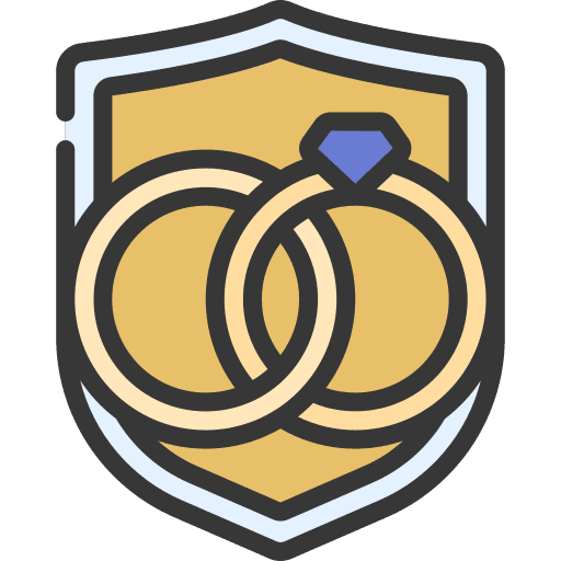 Wedding broken heart marriage protection icon