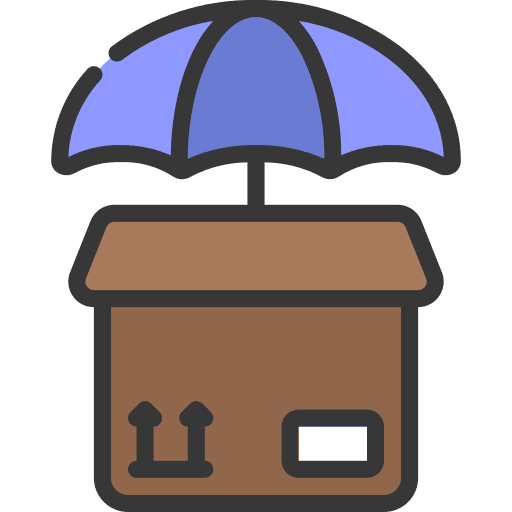 Delivery insurance business and finance umbrella delivery insurance icon