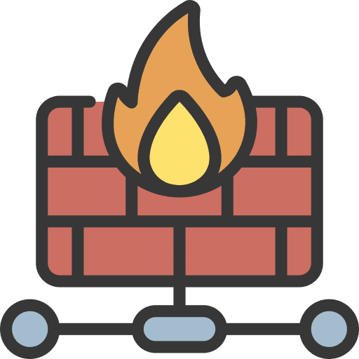 Firewall computer server fire icon