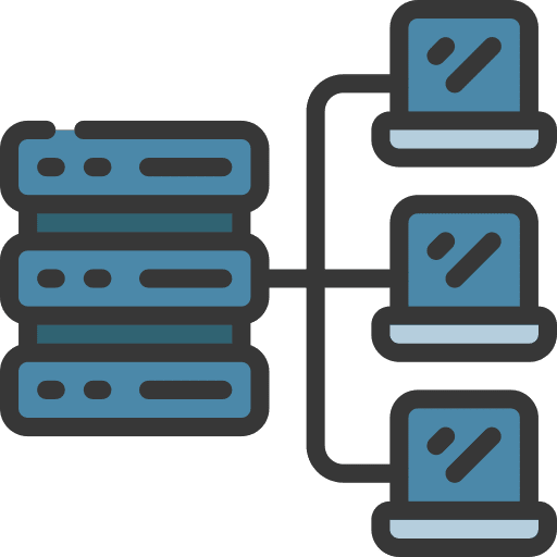 Local area network devices server laptop icon