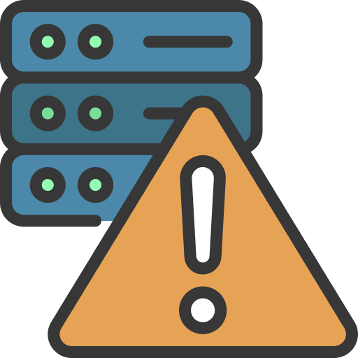 Warning server networking failure icon