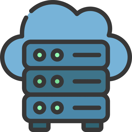 Cloud server database networking cloud computing icon
