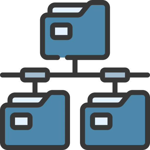 Folder network sharing internet document icon