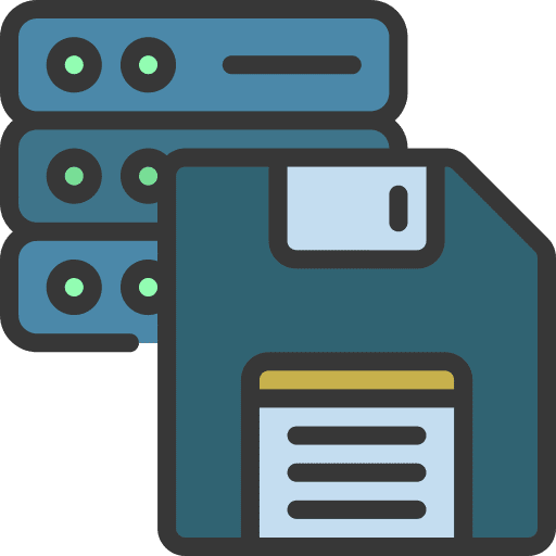 Save data database electronics technology icon