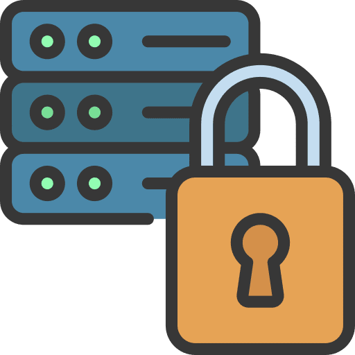 Secure data locked big data padlock icon