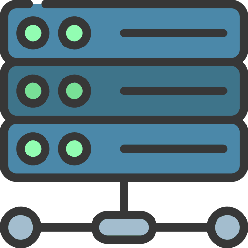 Server hosting network database icon