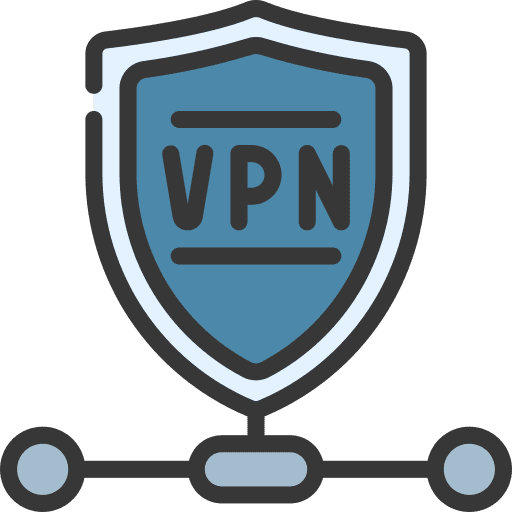 Vpn networking security shield icon