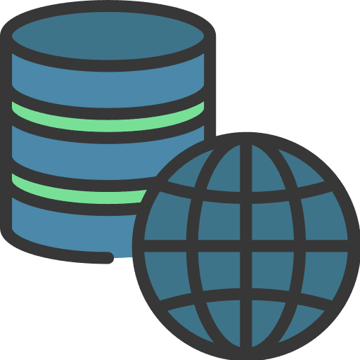 Cloud data data storage hosting server icon