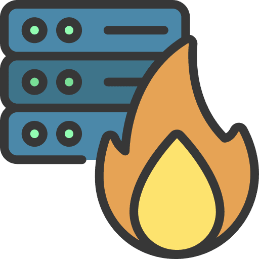 Hacking loss hacking fire icon