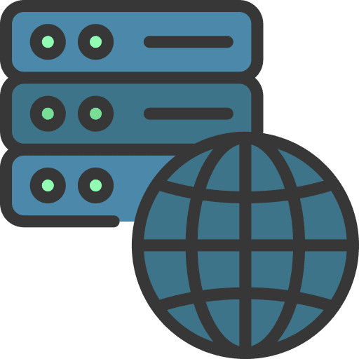 Hosting server file hosting data storage network connection icon