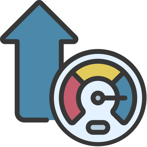 Performance speed gauge internet icon