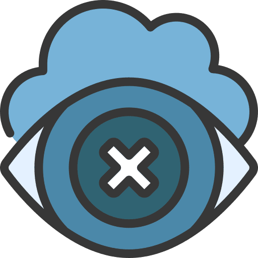 Private eye security blocked cloud storage icon