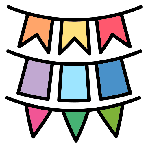 Celebration flag garland party decoration icon