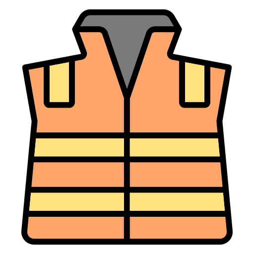 High visibility vest protector vest life vest labor icon