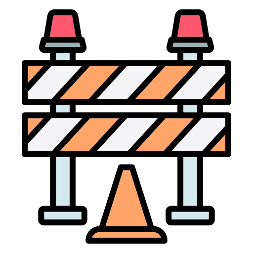 Road barrier road barrier security traffic cone icon