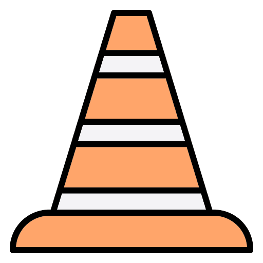 Traffic cone signaling bollards traffic icon