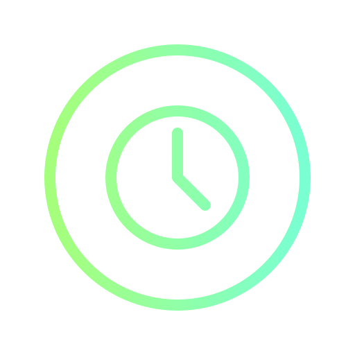 Clock time and date interface clock icon